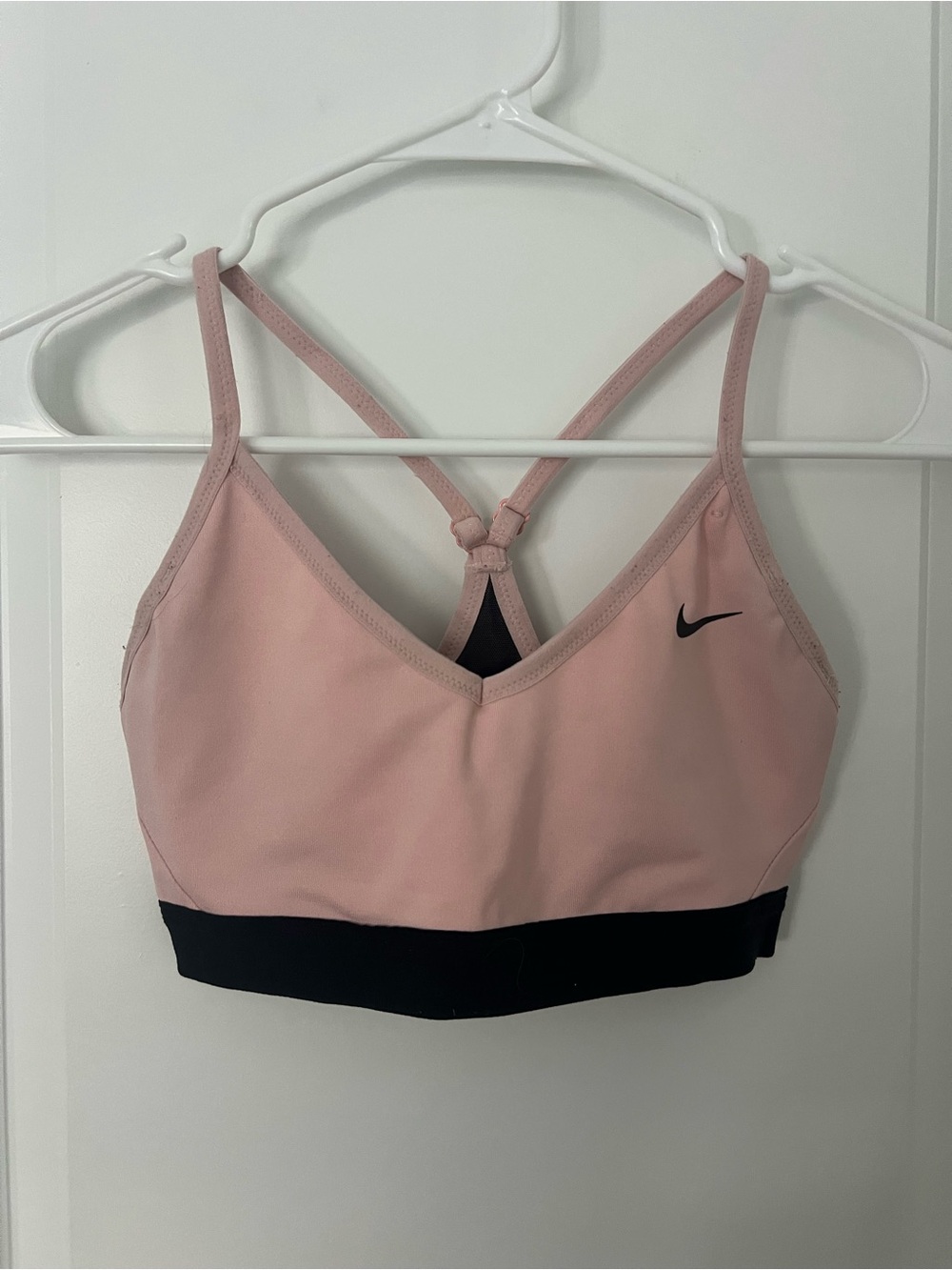 Nike Pink Strappy Sports Bra with Black Band